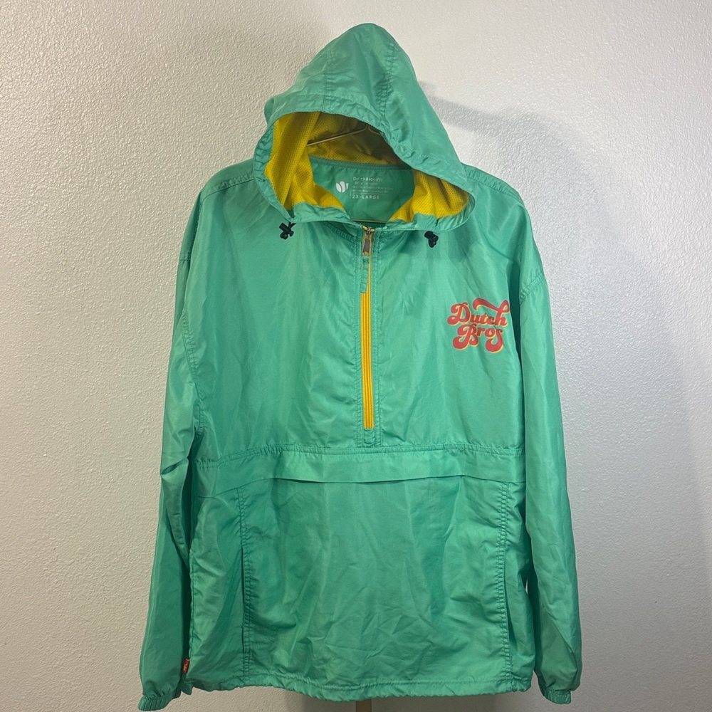 Dutch Bros Vibrant Green Jacket with Yellow Lining-2X